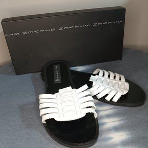 Steve Madden white leather sandals